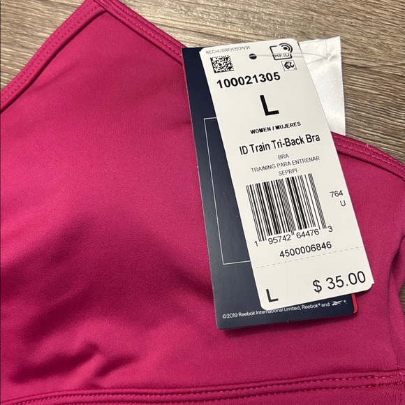 Reebok Women's Pink Sports Bra - Picture 2 of 3